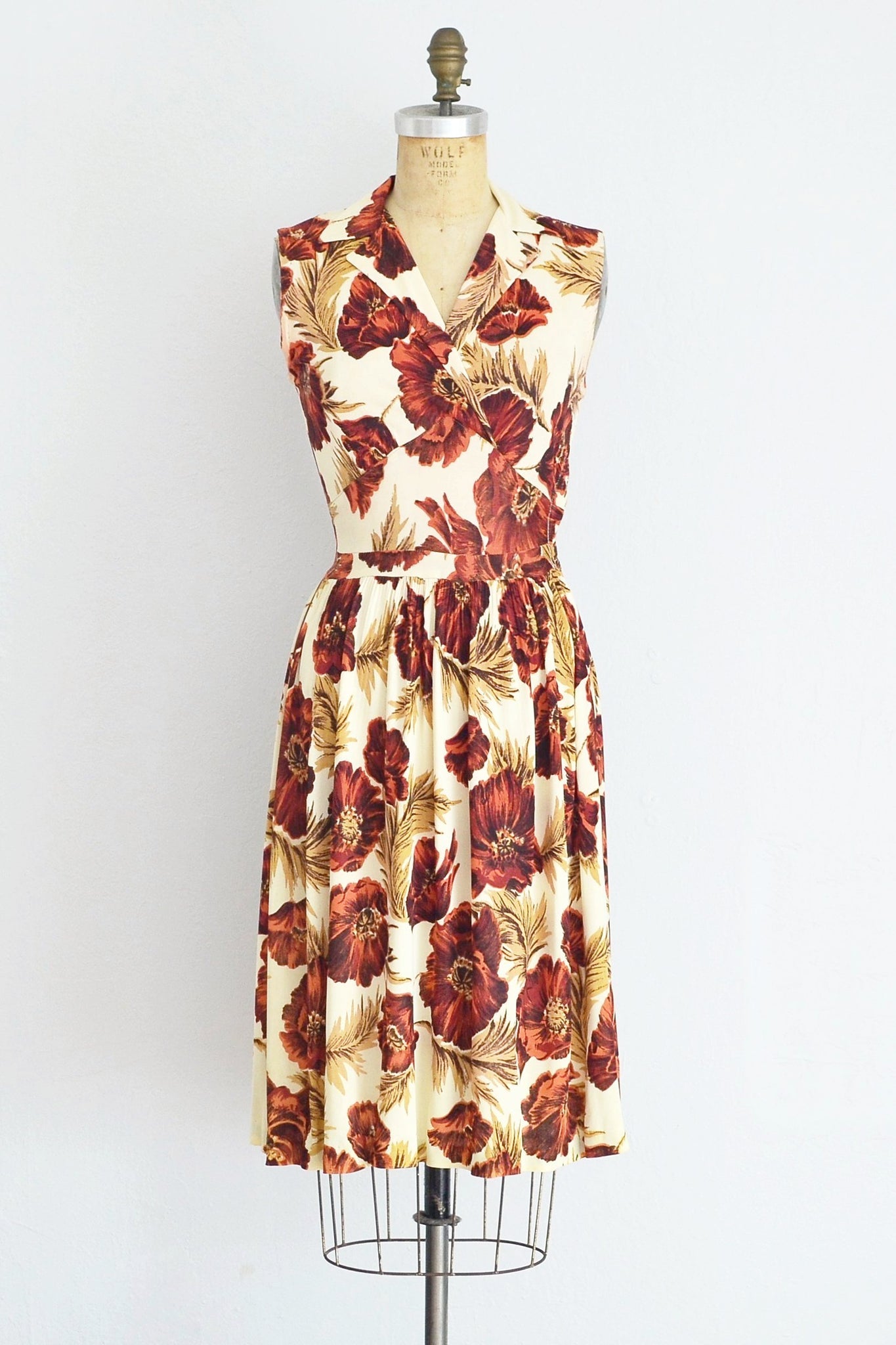 40s Rayon Jersey Dress - Pickled Vintage