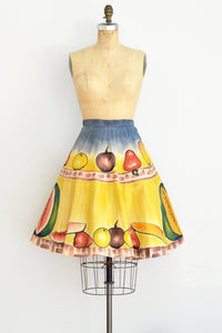 Rare Hand Painted Fruit Skirt - Pickled Vintage