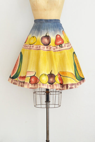 Rare Hand Painted Fruit Skirt - Pickled Vintage