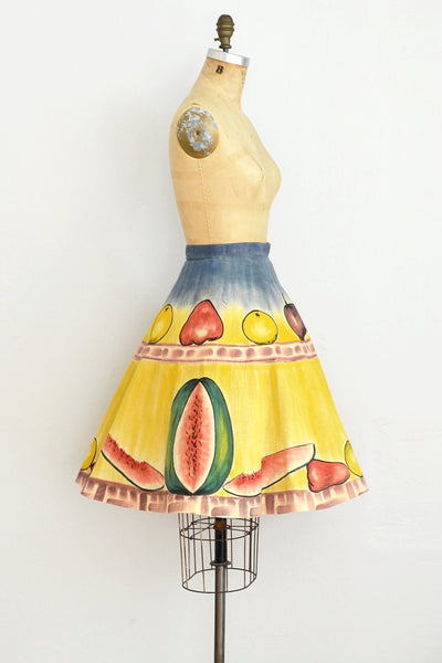 Rare Hand Painted Fruit Skirt - Pickled Vintage