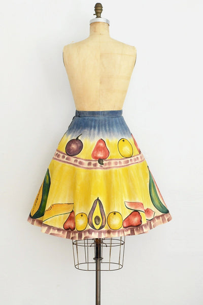 Rare Hand Painted Fruit Skirt - Pickled Vintage
