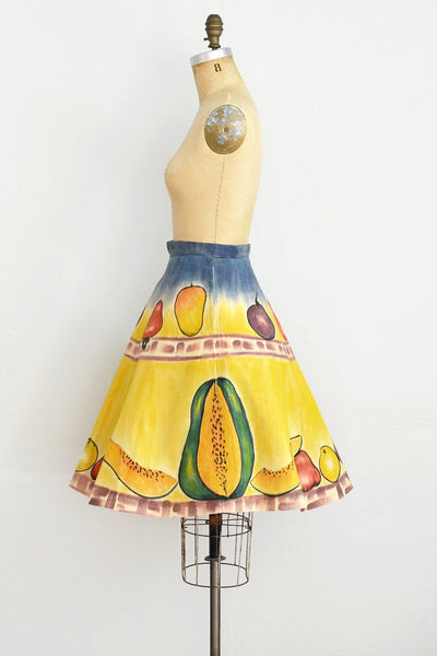 Rare Hand Painted Fruit Skirt - Pickled Vintage