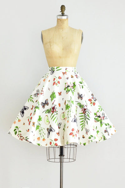 Vintage 50s Garden Print Skirt - Pickled Vintage