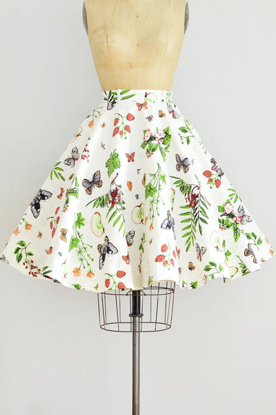 Vintage 50s Garden Print Skirt - Pickled Vintage