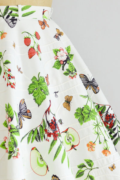 Vintage 50s Garden Print Skirt - Pickled Vintage