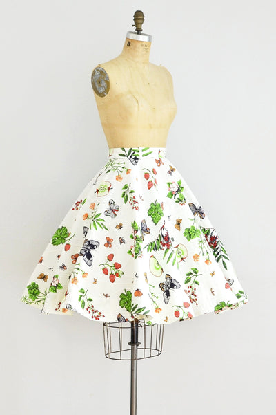 Vintage 50s Garden Print Skirt - Pickled Vintage