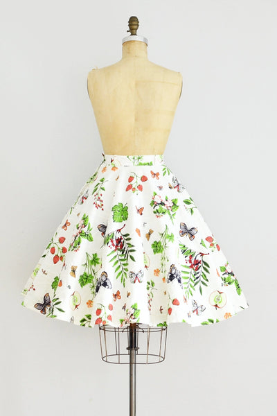 Vintage 50s Garden Print Skirt - Pickled Vintage
