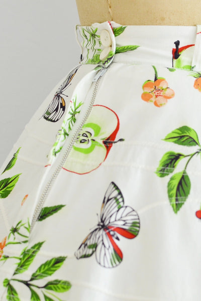 Vintage 50s Garden Print Skirt - Pickled Vintage