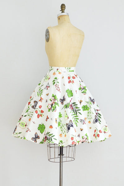 Vintage 50s Garden Print Skirt - Pickled Vintage