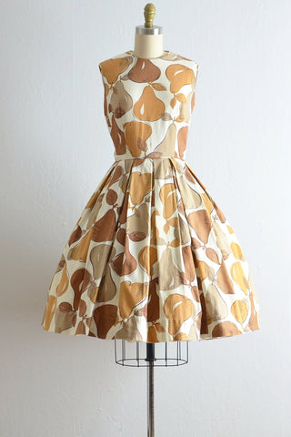 Vintage 1950s Cut Out Pear Dress - Pickled Vintage