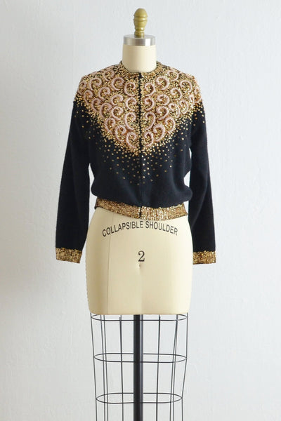 Vintage 1950s Pink Caviar Cardigan - Pickled Vintage