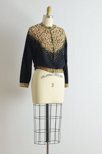 Vintage 1950s Pink Caviar Cardigan - Pickled Vintage