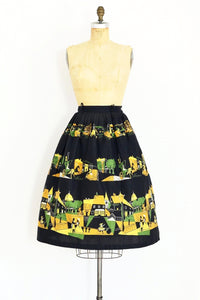 1950s Novelty Print Skirt - Pickled Vintage