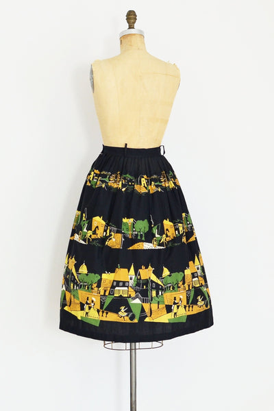 1950s Novelty Print Skirt - Pickled Vintage