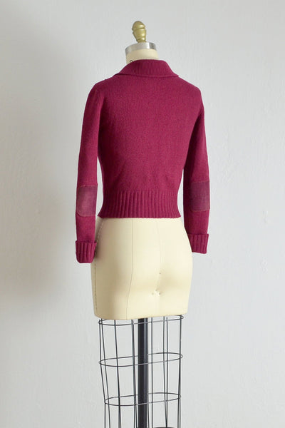 30s Bordeaux Woolies Sweater - Pickled Vintage