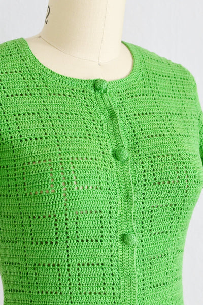 Green Crocheted Top - Pickled Vintage