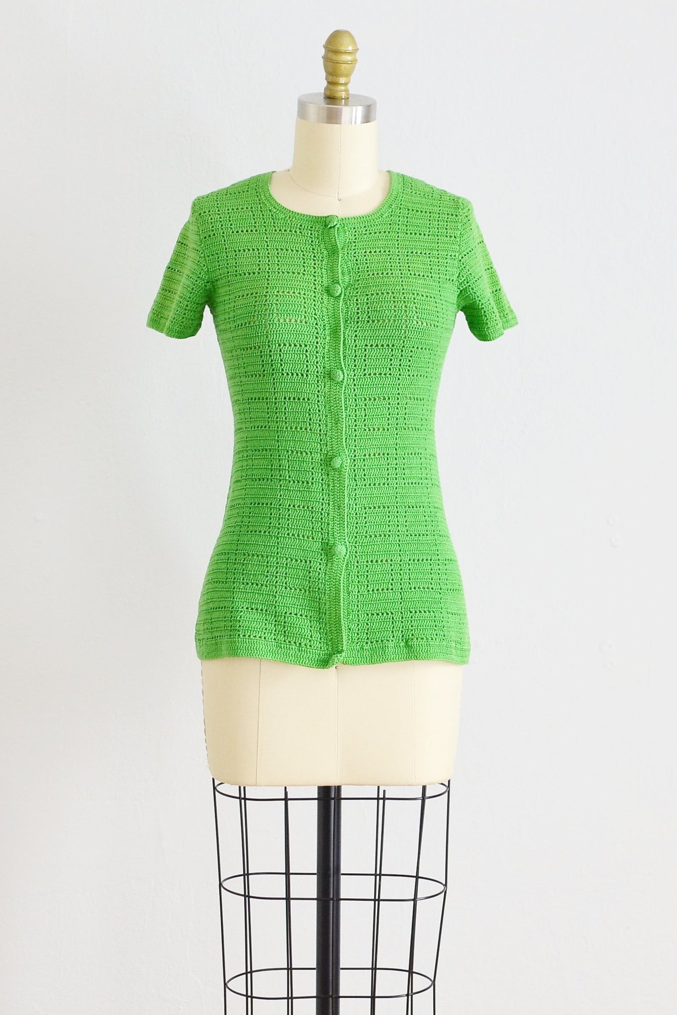 Green Crocheted Top - Pickled Vintage