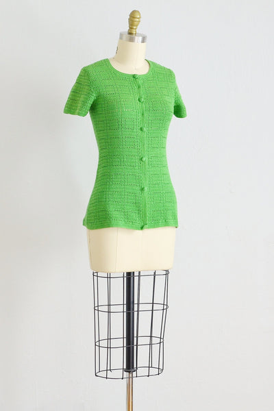Green Crocheted Top - Pickled Vintage