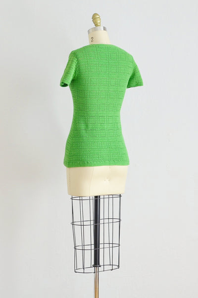 Green Crocheted Top - Pickled Vintage