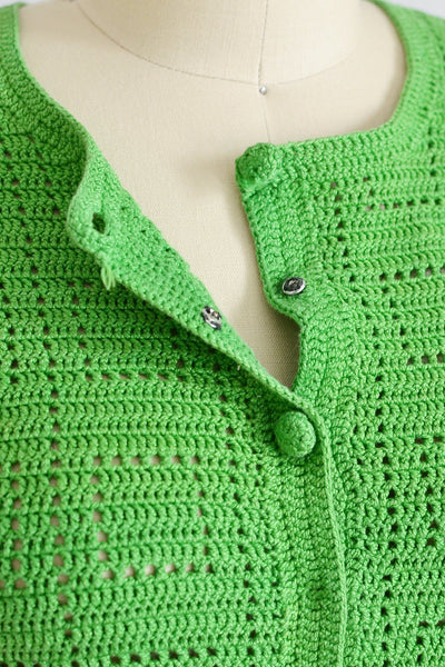 Green Crocheted Top - Pickled Vintage