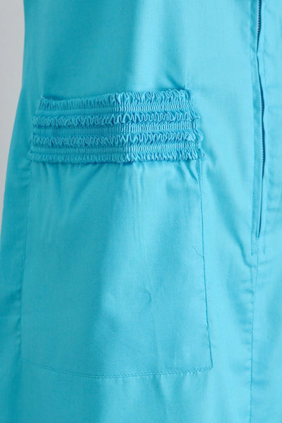 50s Blue Ruffled Housedress - Pickled Vintage