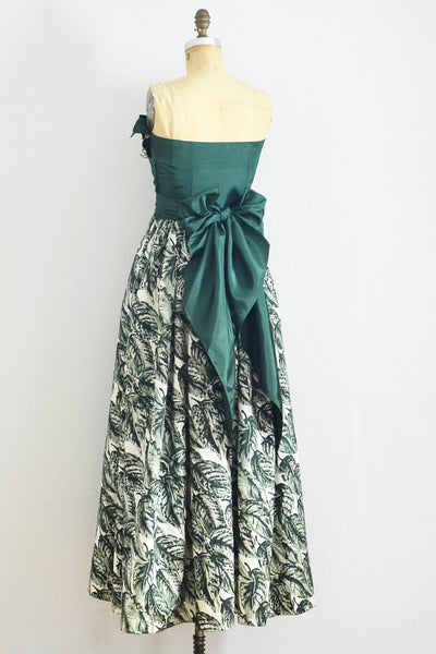 40s Green Strapless Dress - Pickled Vintage