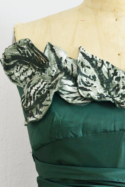 40s Green Strapless Dress - Pickled Vintage