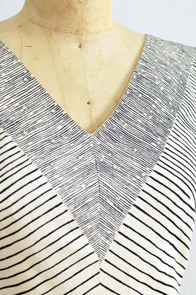 50s Ribbon Print Dress - Pickled Vintage