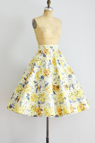 Floral High Waist Skirt - Pickled Vintage