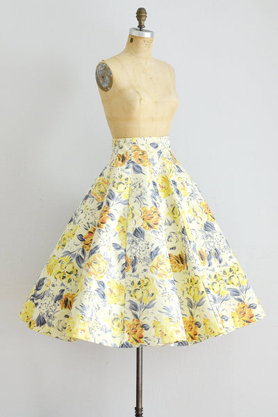 Floral High Waist Skirt - Pickled Vintage