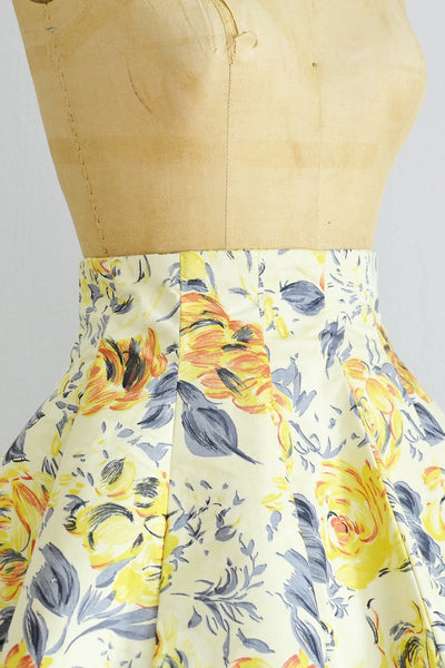 Floral High Waist Skirt - Pickled Vintage