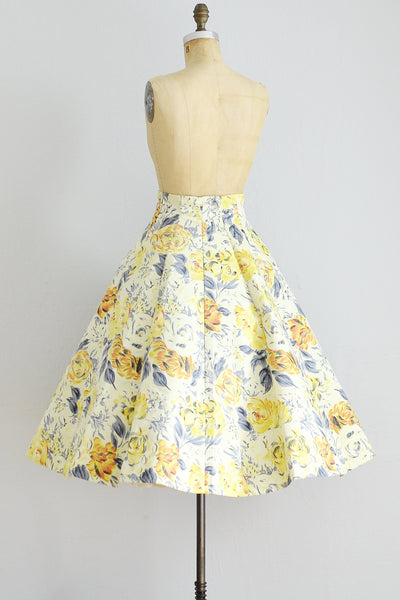 Floral High Waist Skirt - Pickled Vintage