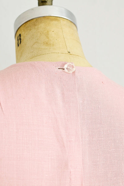 Pink Linen Dress - Pickled Vintage