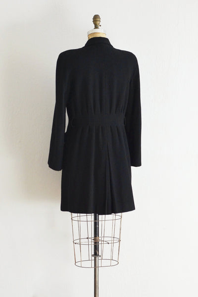 1940s Black Wool Coat - Pickled Vintage
