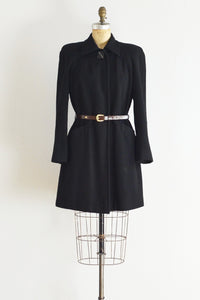 1940s Black Wool Coat - Pickled Vintage