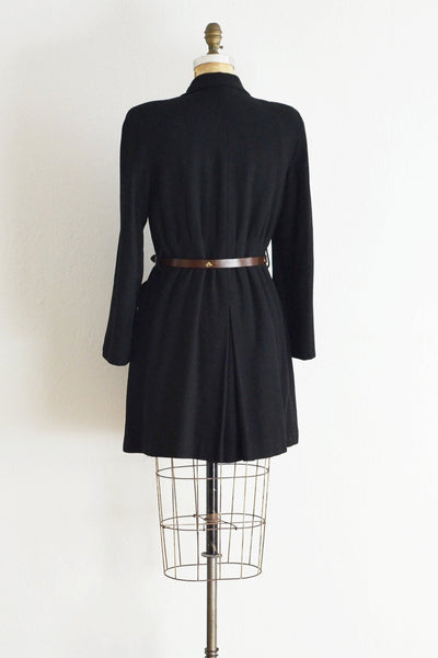 1940s Black Wool Coat - Pickled Vintage