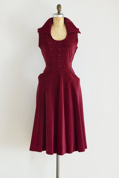 1950s Bordeaux Dress - Pickled Vintage
