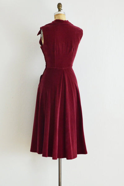 1950s Bordeaux Dress - Pickled Vintage