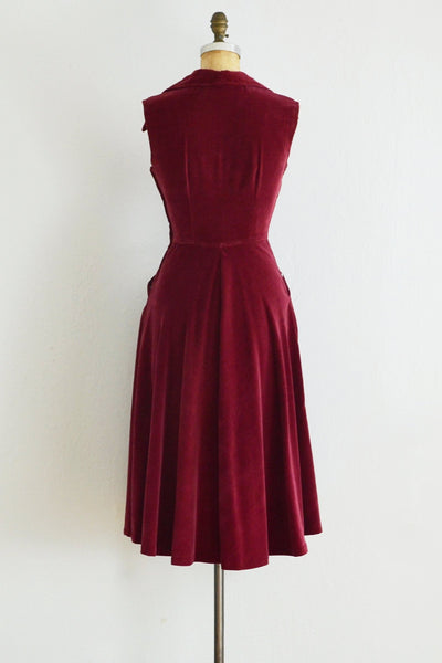 1950s Bordeaux Dress - Pickled Vintage