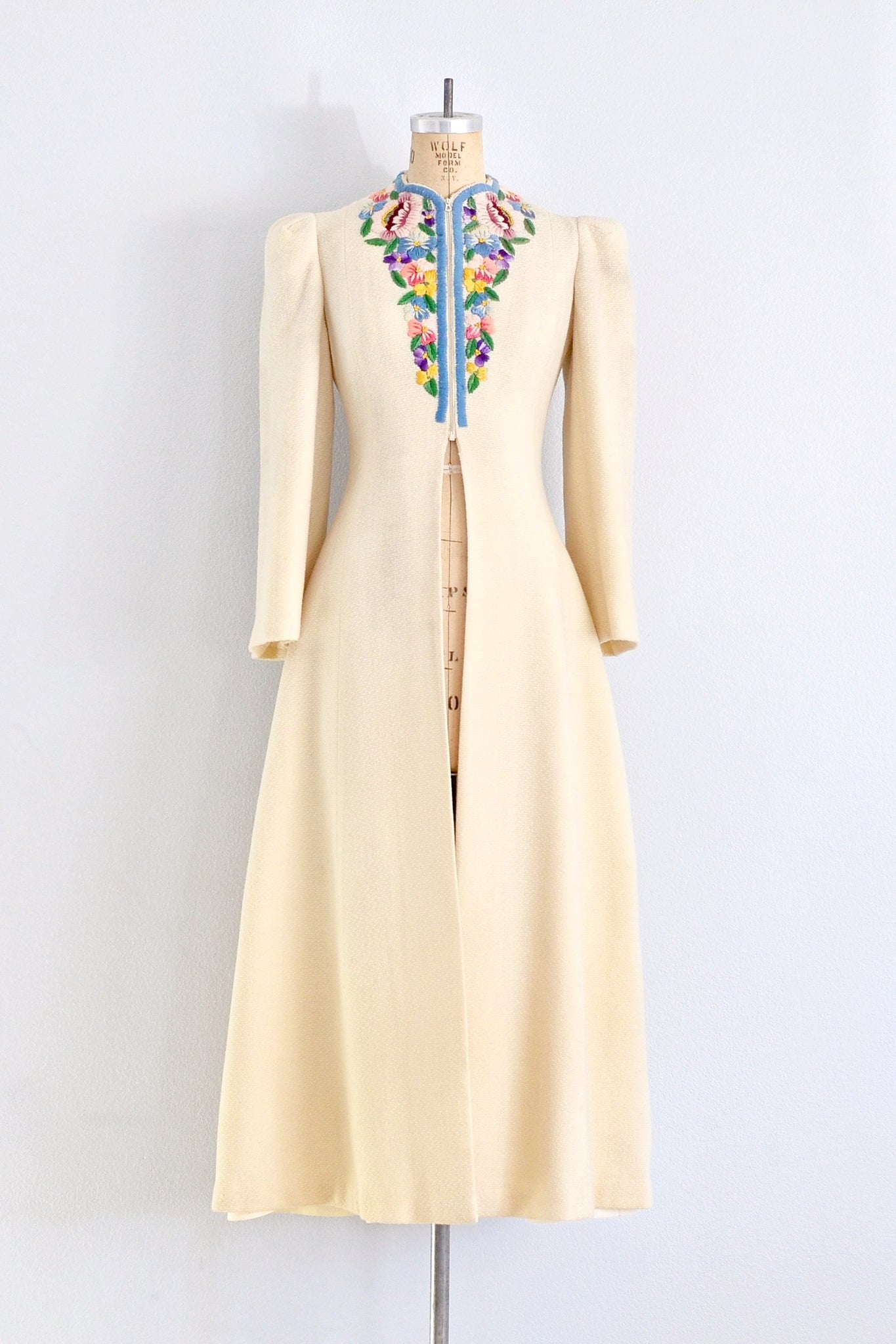 40s Embroidered Princess Coat - Pickled Vintage