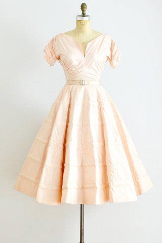 50s Trapunto Party Dress - Pickled Vintage