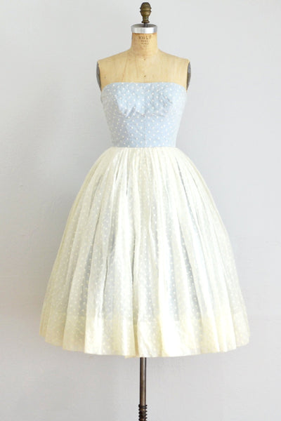 50s Strapless Embroidered Dress - Pickled Vintage