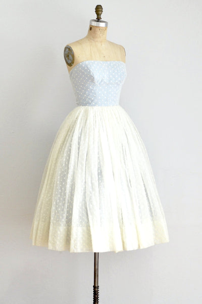 50s Strapless Embroidered Dress - Pickled Vintage