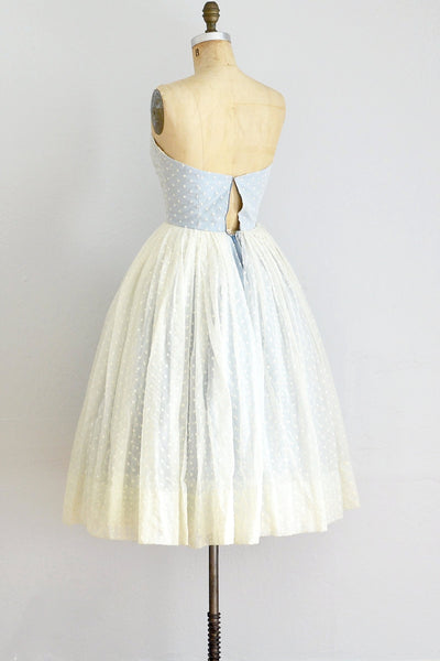 50s Strapless Embroidered Dress - Pickled Vintage