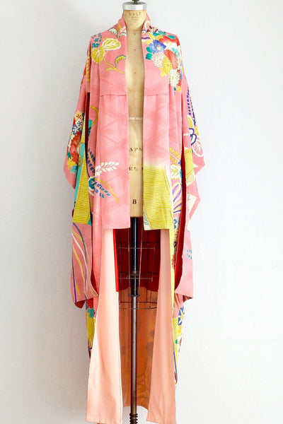 30s Peach Embroidered Kimono - Pickled Vintage