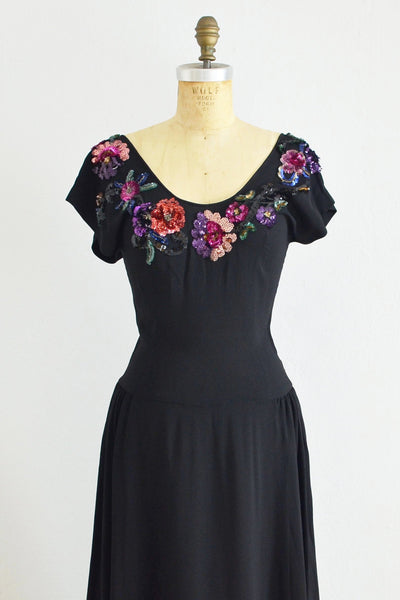1940s Glam Evening Dress - Pickled Vintage