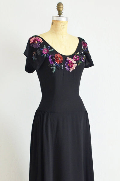 1940s Glam Evening Dress - Pickled Vintage