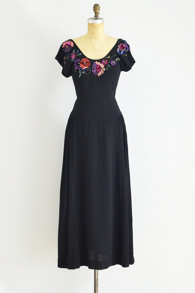 1940s Glam Evening Dress - Pickled Vintage