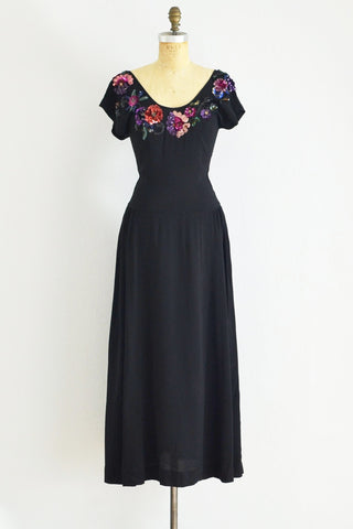 1940s Glam Evening Dress - Pickled Vintage