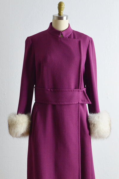 Vintage 1960s Plum Dress Coat - Pickled Vintage